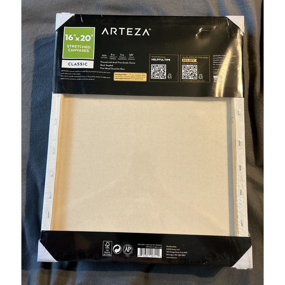 ARTEZA Canvases‎ for Painting, Pack of 6, 16 x 20 Inches, Blank - Picture 3 of 6